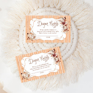 Pumpkin Rustic Boho Floral Diaper Raffle Tickets Enclosure Card