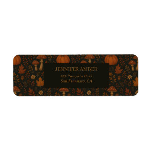Pumpkin Rustic Fall & Autumn Leaves Seasonal Mail Label