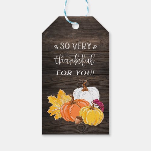 Pumpkin Rustic Thanksgiving Favor Tags