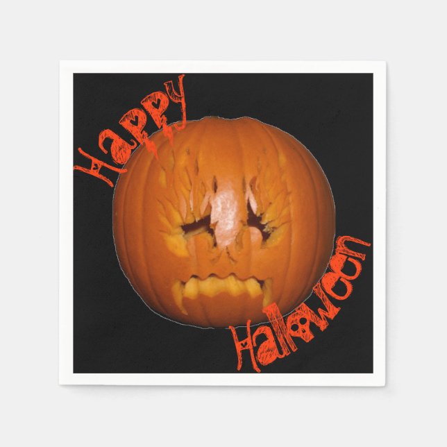 Pumpkin, Sad Flames Napkins (Front)