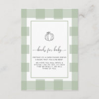 Pumpkin Sage Green Gingham Book Request Card