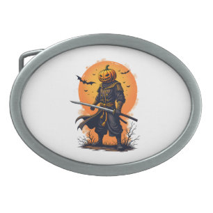 Pumpkin Samurai – Halloween Warrior T-Shirt Belt Buckle