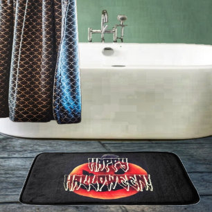 Pumpkin-Scare-Wht Bath Mat