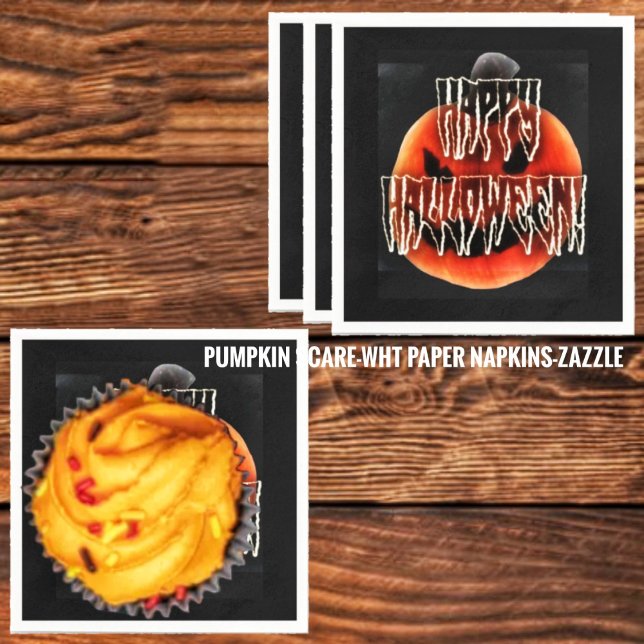 Pumpkin Scare-Wht Napkins (Creator Uploaded)
