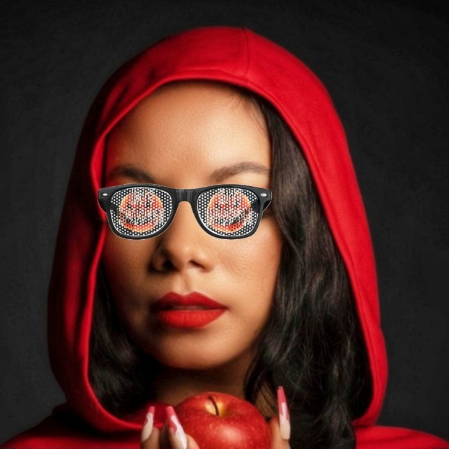 Pumpkin Scare-Wht Retro Sunglasses (Wear these creepy, cool sunglasses, and you'll be the hit of the Halloween festivities!)