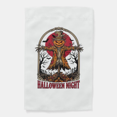 Pumpkin Scarecrow Halloween Vintage Engraving Art Garden Flag