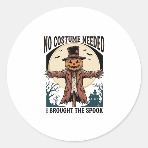 Pumpkin Scarecrow Shirt for Spooky Costume Humor Classic Round Sticker