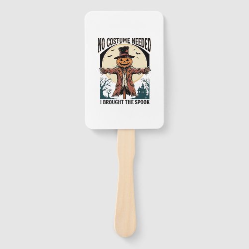 Pumpkin Scarecrow Shirt for Spooky Costume Humor Hand Fan