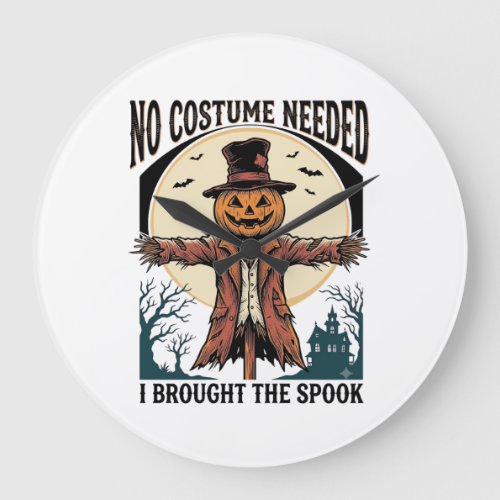 Pumpkin Scarecrow Shirt for Spooky Costume Humor Large Clock