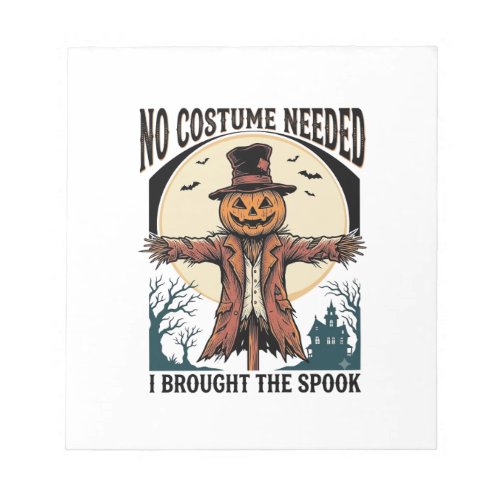 Pumpkin Scarecrow Shirt for Spooky Costume Humor Notepad