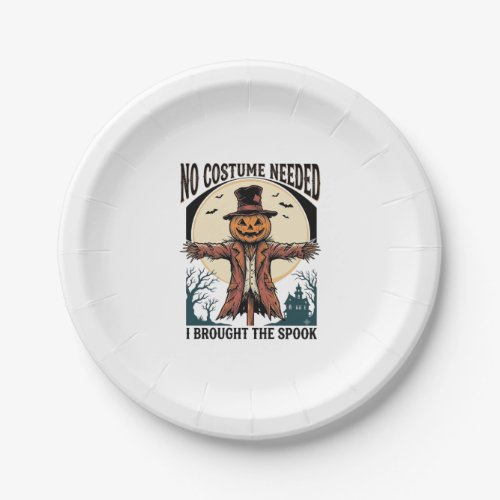 Pumpkin Scarecrow Shirt for Spooky Costume Humor Paper Plates