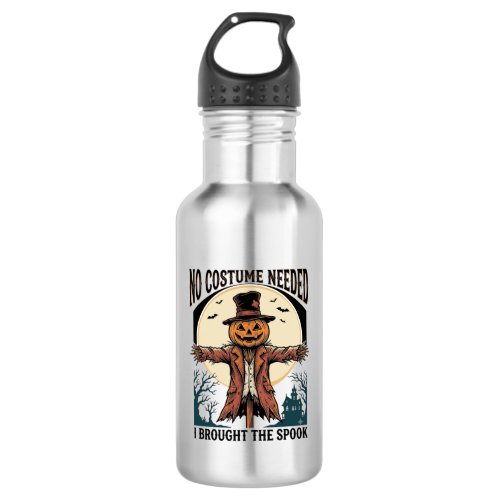 Pumpkin Scarecrow Shirt for Spooky Costume Humor Stainless Steel Water Bottle