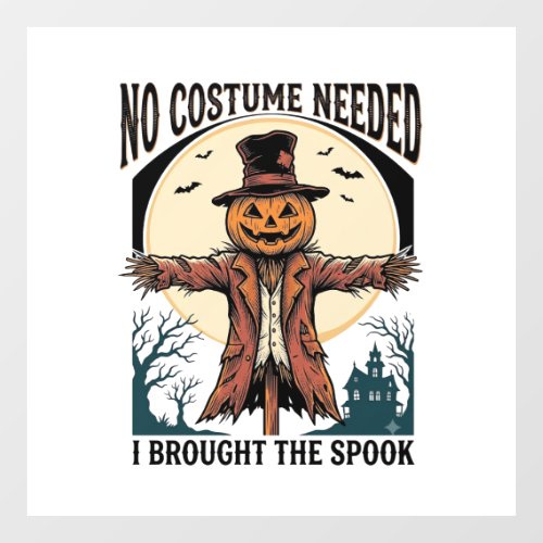 Pumpkin Scarecrow Shirt for Spooky Costume Humor Window Cling