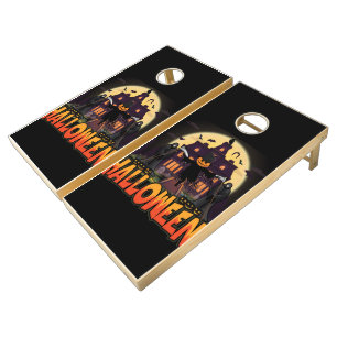 Pumpkin Scary House, Halloween Cornhole Set