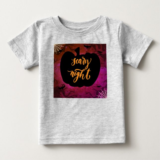 Pumpkin Scary Night Happy Halloween Baby T-Shirt (Front)
