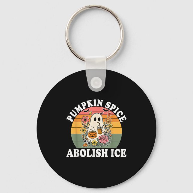 Pumpkin Sce Abolish Ice Halloween Design  Keychain (Front)