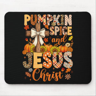 Pumpkin Sce And Jesus Christ Funny Fall Christian Mouse Pad