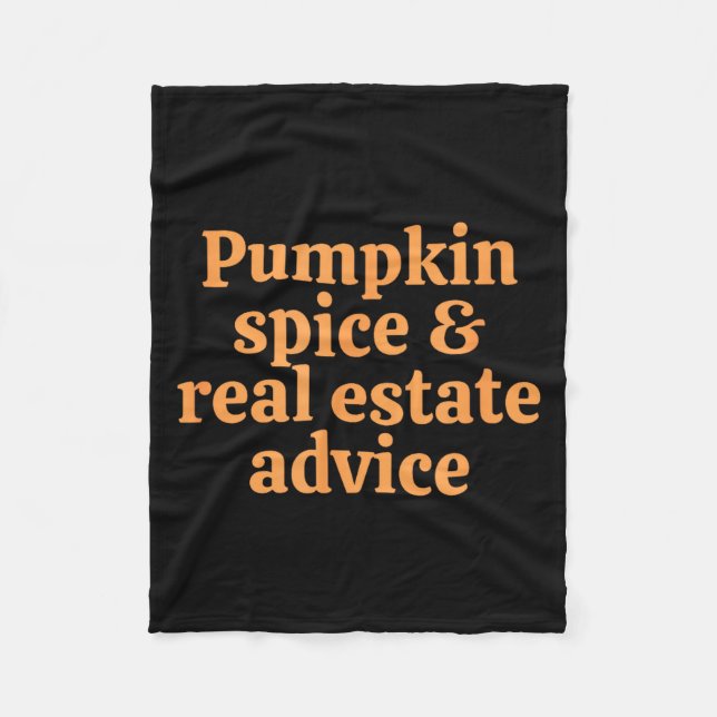 Pumpkin Sce And Real Estate Advice  Fleece Blanket (Front)