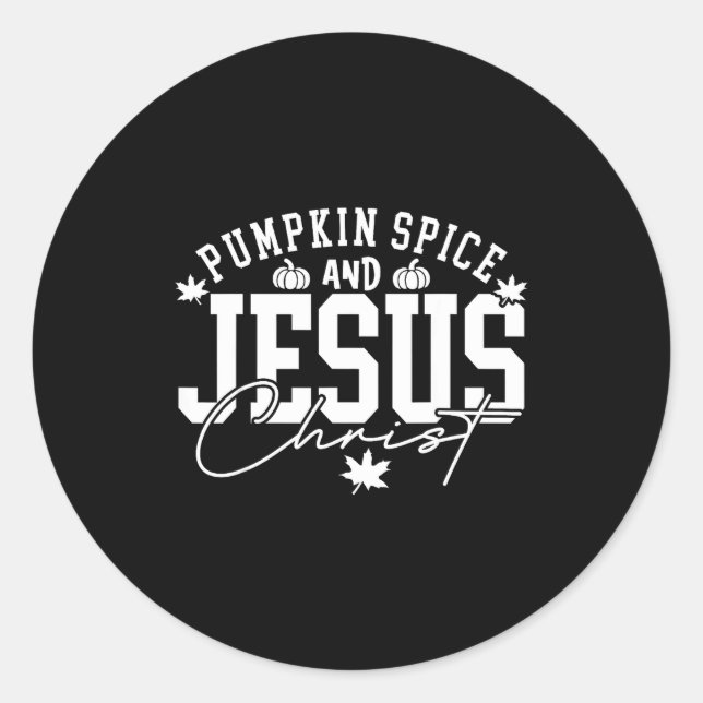Pumpkin Sce Christian Faith Thanksgiving Fall Autu Classic Round Sticker (Front)