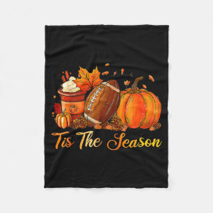 Pumpkin Sce Football Tis The Season Fall Thanksgiv Fleece Blanket