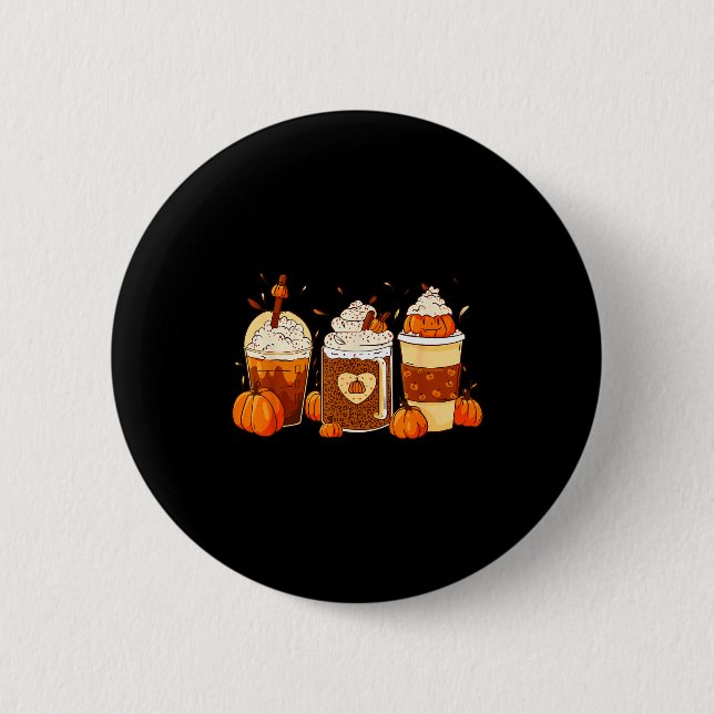 Pumpkin Sce Latte Fall Coffee Thanksgiving Shirt F Button (Front)