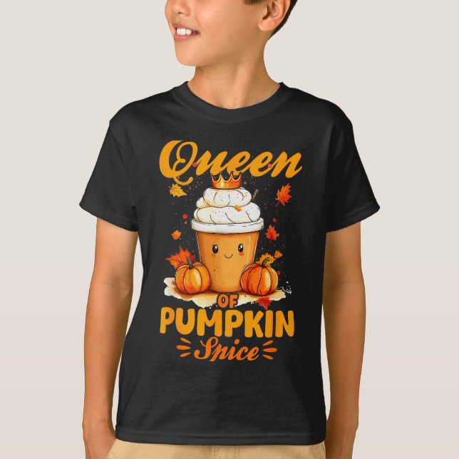 Pumpkin Sce Latte Fall Season Queen Of Pumpkin Sce T-Shirt (Front)