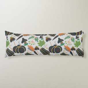 Pumpkin seamless pattern carrot black and white body pillow