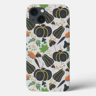Pumpkin seamless pattern carrot black and white iPhone 13 case