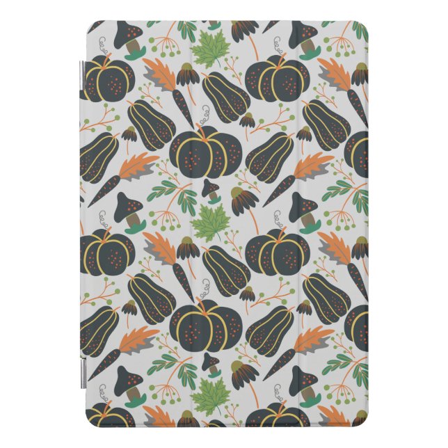 Pumpkin seamless pattern carrot black and white iPad pro cover (Front)