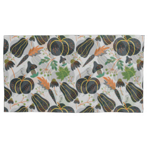 Pumpkin seamless pattern carrot black and white pillow case