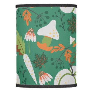 Pumpkin seamless pattern carrots and mushrooms lamp shade