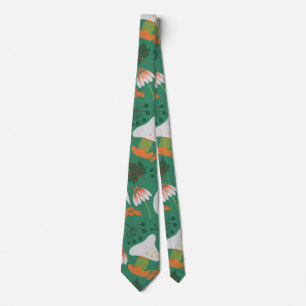 Pumpkin seamless pattern carrots and mushrooms neck tie