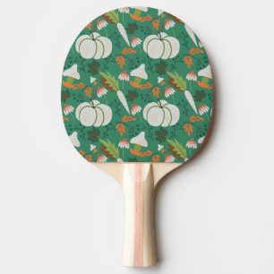 Pumpkin seamless pattern carrots and mushrooms ping pong paddle