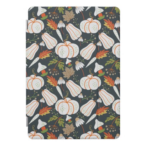 Pumpkin seamless pattern floral black and white iPad pro cover