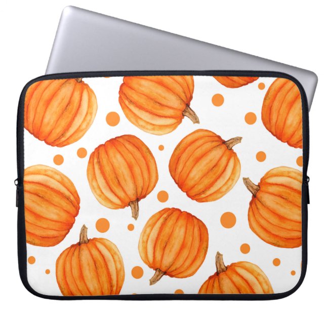Pumpkin seamless pattern laptop sleeve (Front)