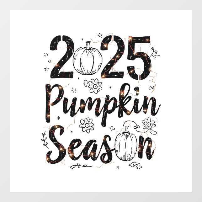 Pumpkin Season 2025 – Cute Autumn Decor Window Cling (Sheet)