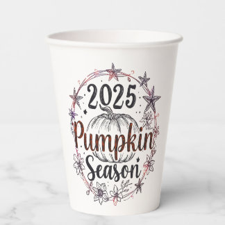 Pumpkin Season 2025 – Elegant Autumn Paper Cup Des