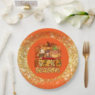 Pumpkin Season Autumn Customize Color Paper Plates