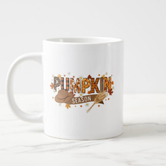 Pumpkin season autumn mug, cozy fall aesthetic giant coffee mug