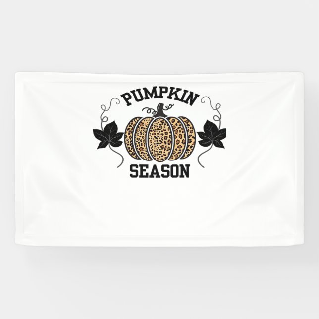 Pumpkin Season  Cheetah Print Pumpkin Fall Design  Banner (Horizontal)