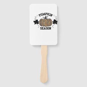 Pumpkin Season Cheetah Print Pumpkin Fall Design Hand Fan