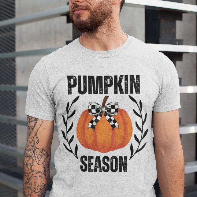 Pumpkin Season Coquette Black Checkered Bow Fall Sweatshirt (Creator Uploaded)