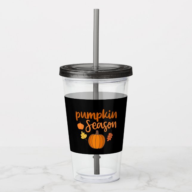 Pumpkin Season Fall Acrylic Tumbler (Front)