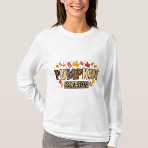 Pumpkin Season Fall Aesthetic T-Shirt Autumn Pat