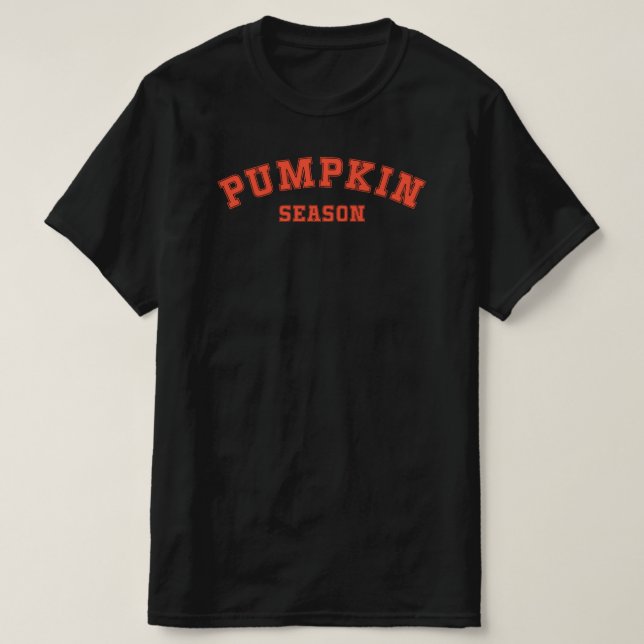 Pumpkin Season Fall Autumn Leaves T-Shirt (Design Front)