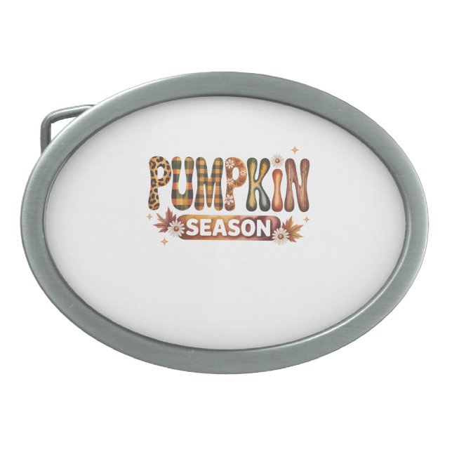 Pumpkin Season Fall Boho Belt Buckle (Front)