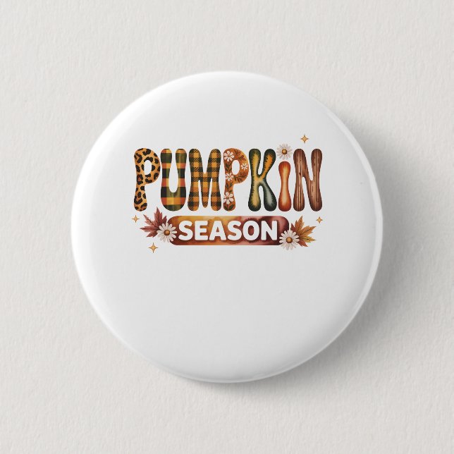 Pumpkin Season Fall Boho Button (Front)