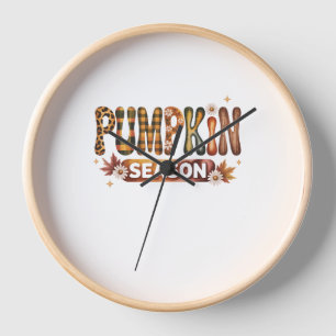 Pumpkin Season Fall Boho Clock