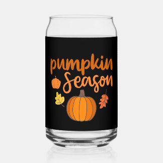 Pumpkin Season Fall Can Glass