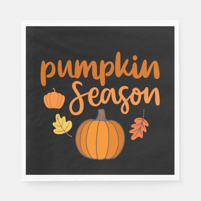 Pumpkin Season Fall Napkins (Front)
